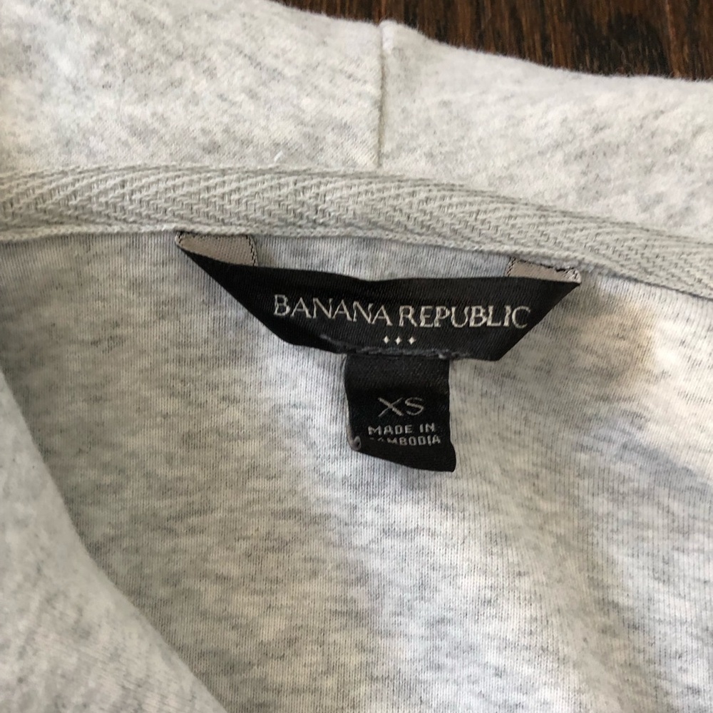 Banana Republic Women’s XS Gray Cowl Neck Asymmetrical Sweatshirt Jacket Pockets - Picture 3 of 9
